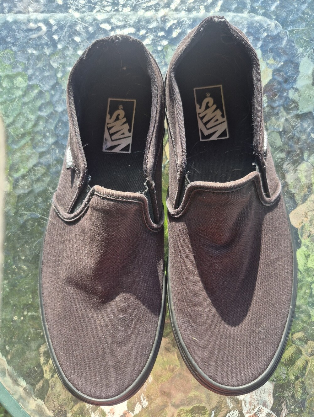 Vans Black Canvas Slip-On Loafers